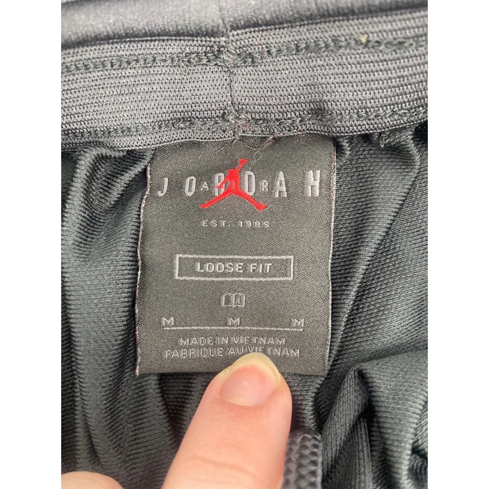 Jordan Basketball Shorts Medium Black Excellent Jumpman Diamond Loose Fit Mens